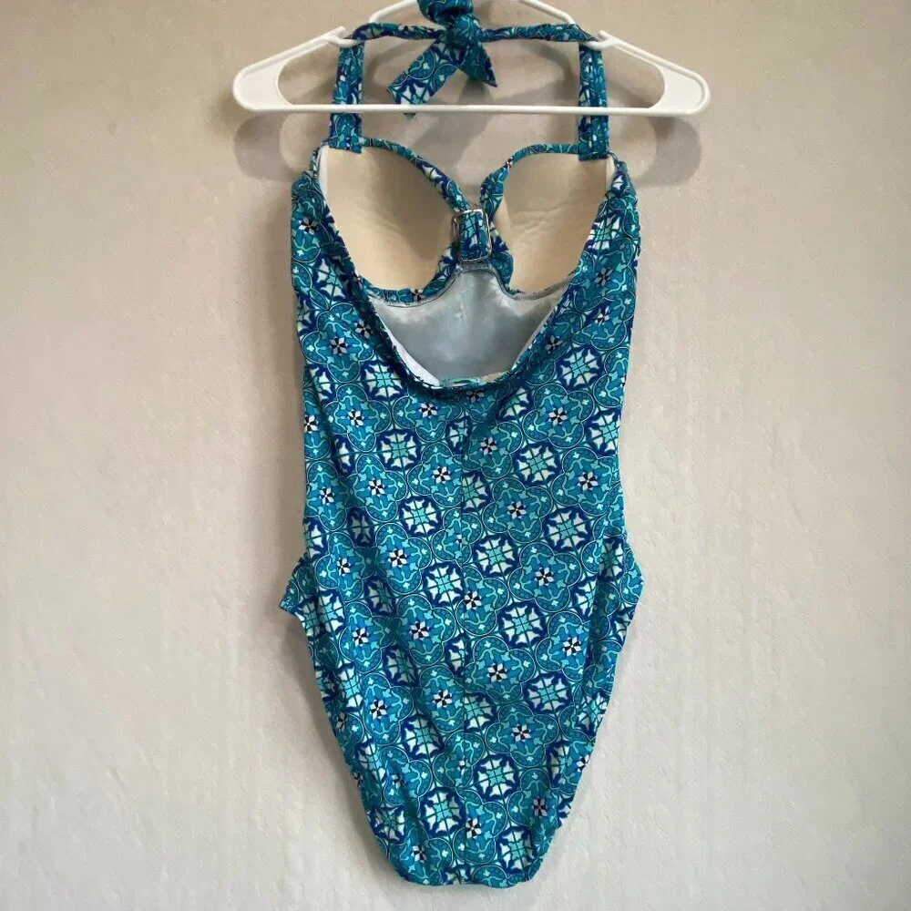 Spanx Fiesta Tile Assets One Piece Swim Bathing Suit Swimsuit Sz XL